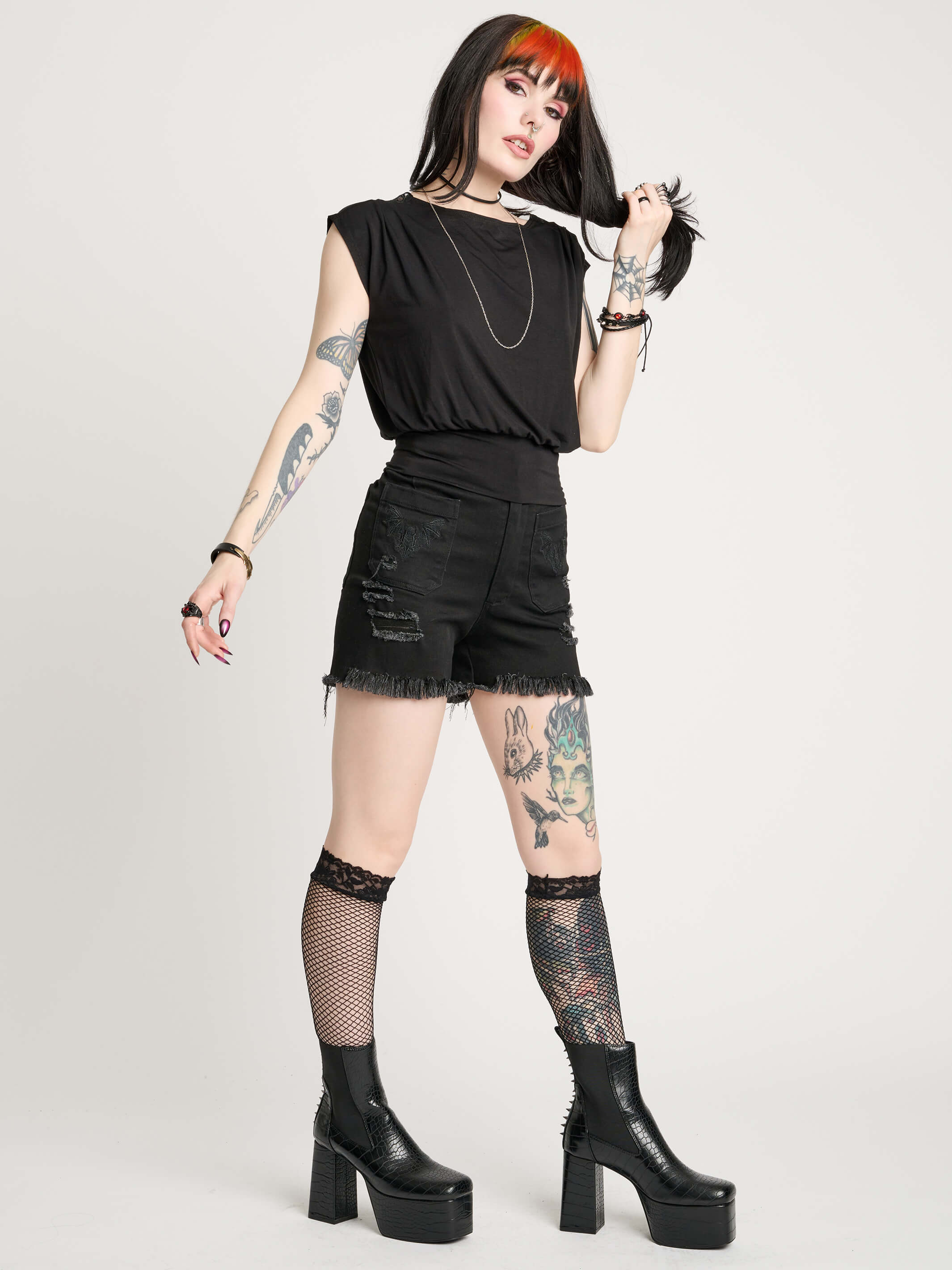 Deathmoth Embroidered Blouson Top - Image 3