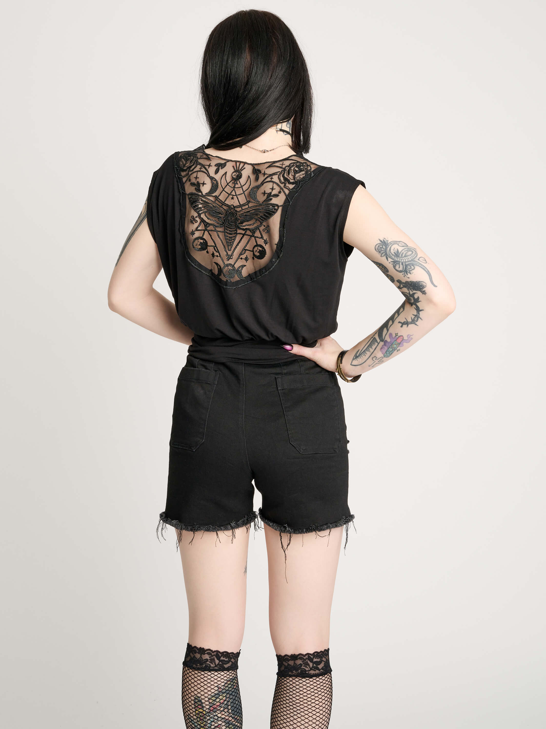 Deathmoth Embroidered Blouson Top - Image 4