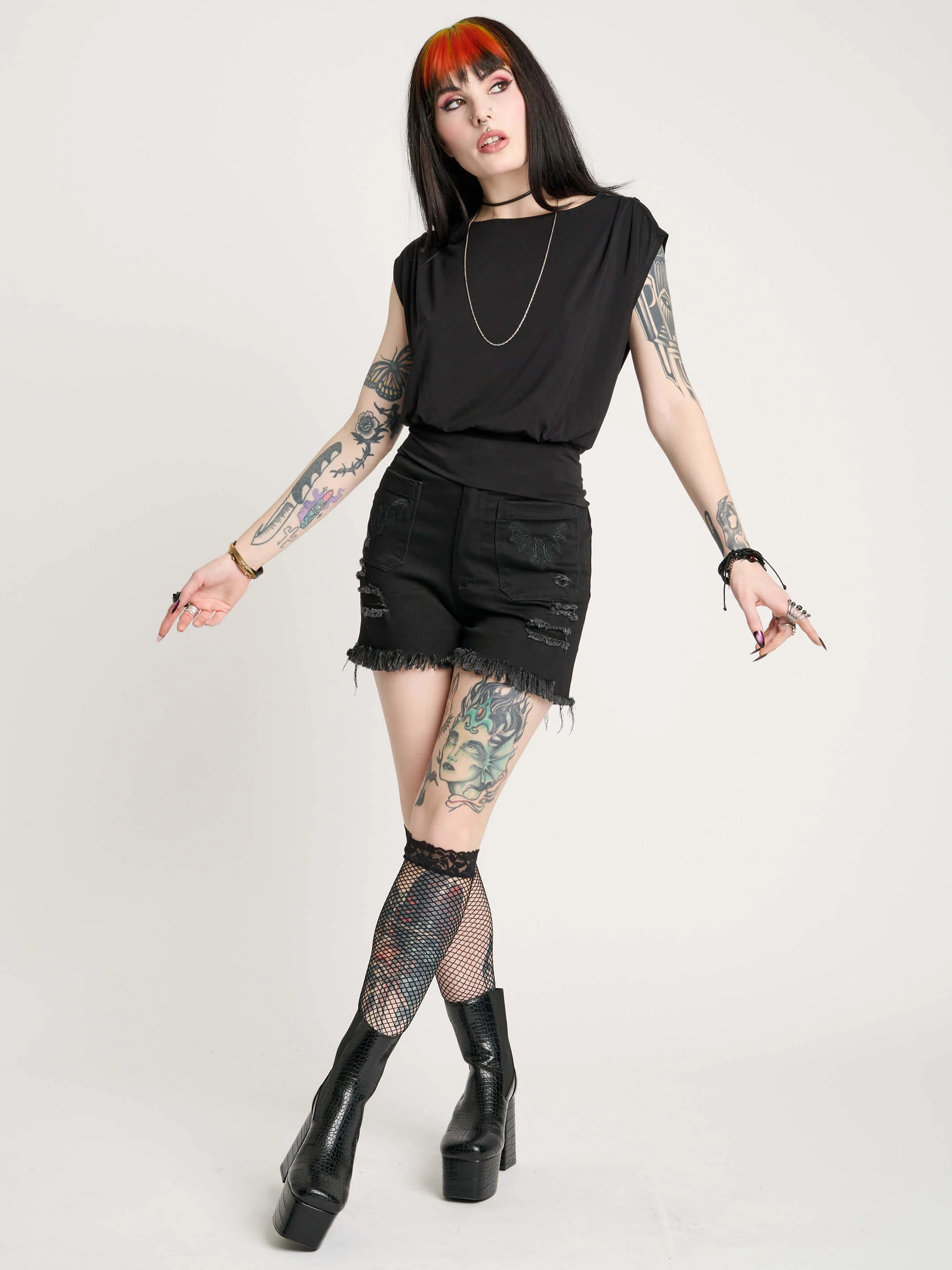 Deathmoth Embroidered Blouson Top - Image 5