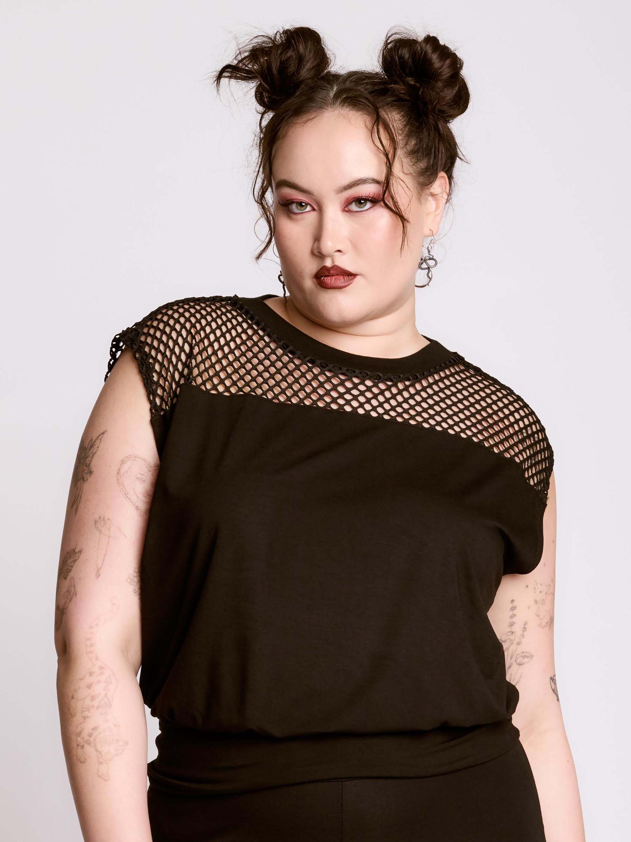 Fishnet Blouson Top - Image 4