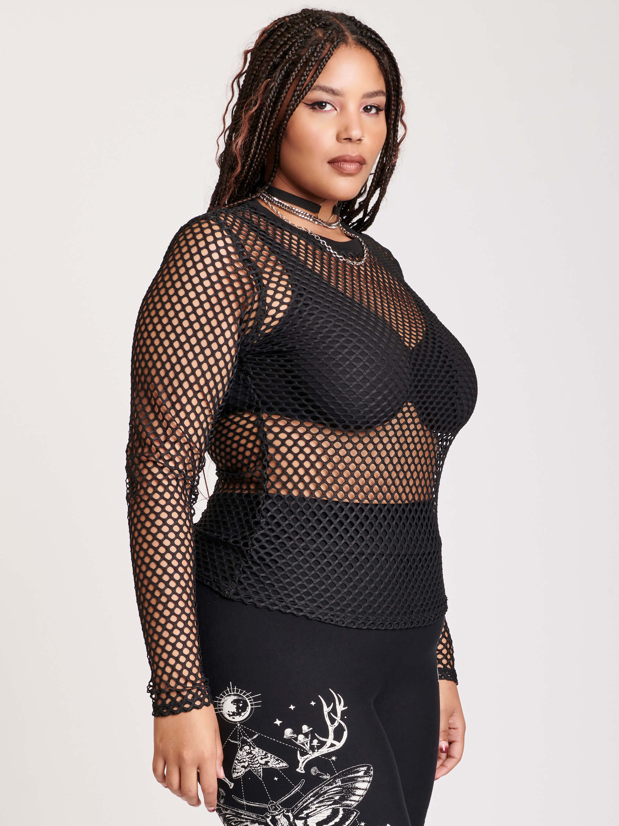 Fishnet Long Sleeve Top - Image 5