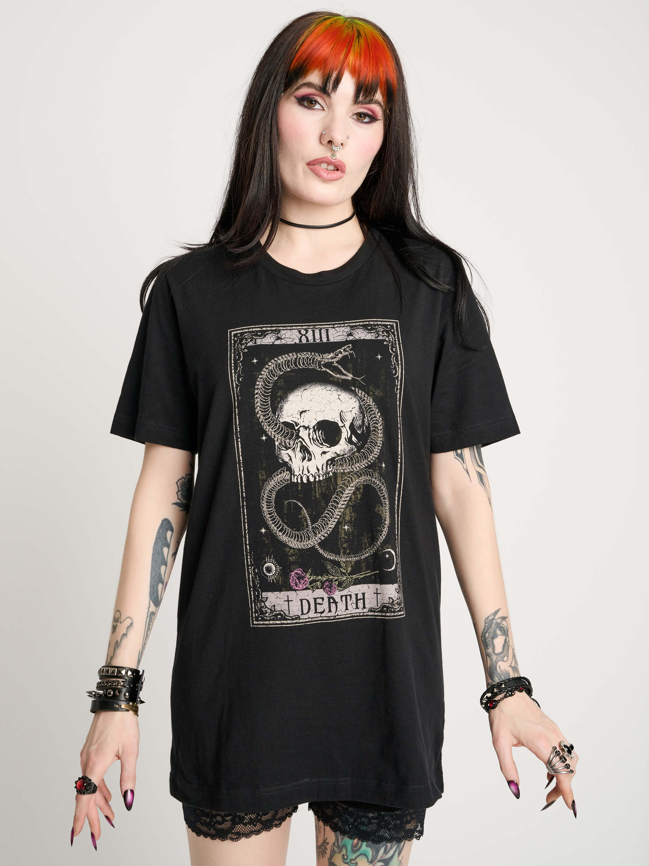 Snake & Skull Death Tarot T-shirt - Image 4