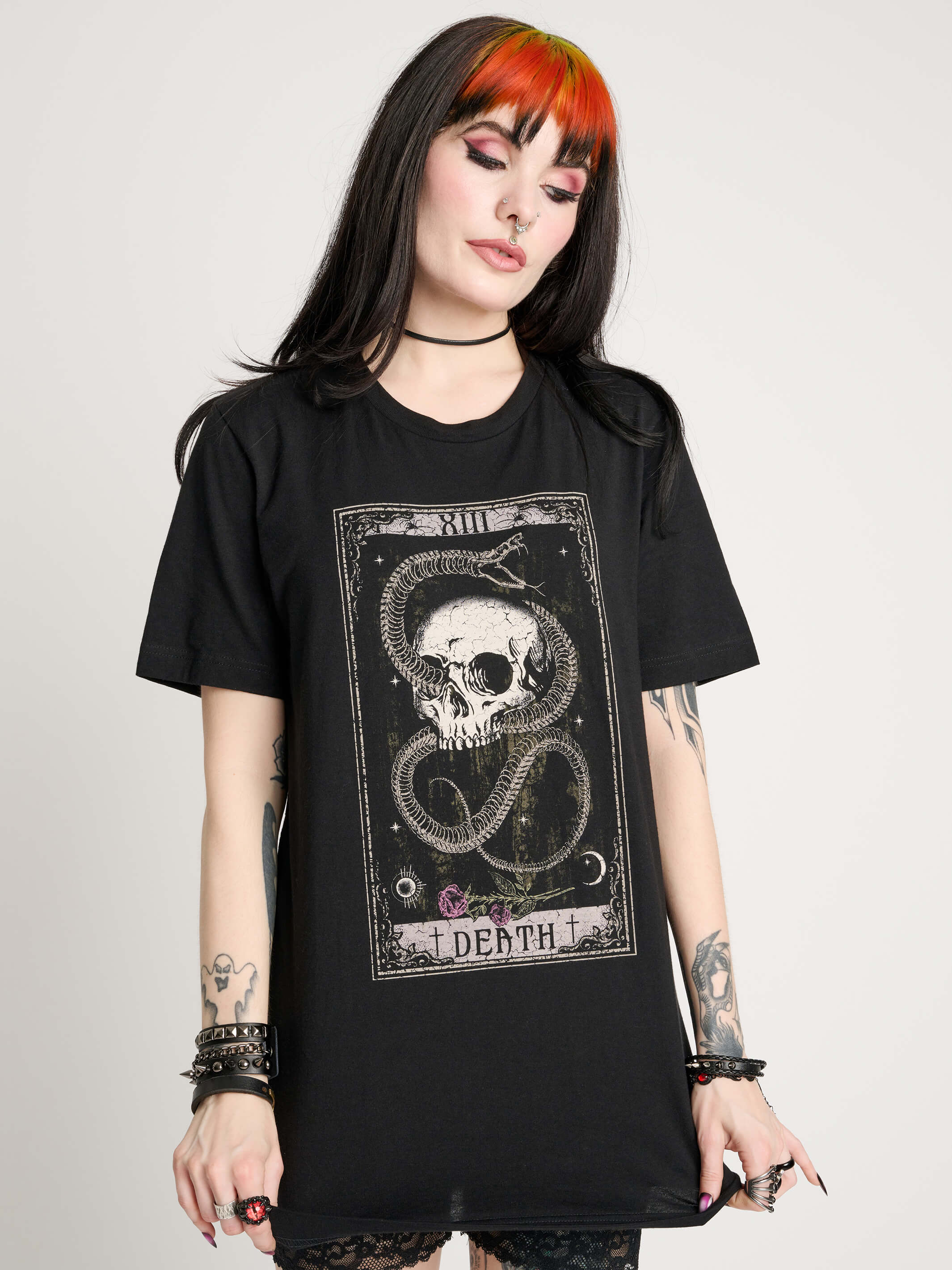 Snake & Skull Death Tarot T-shirt - Image 7