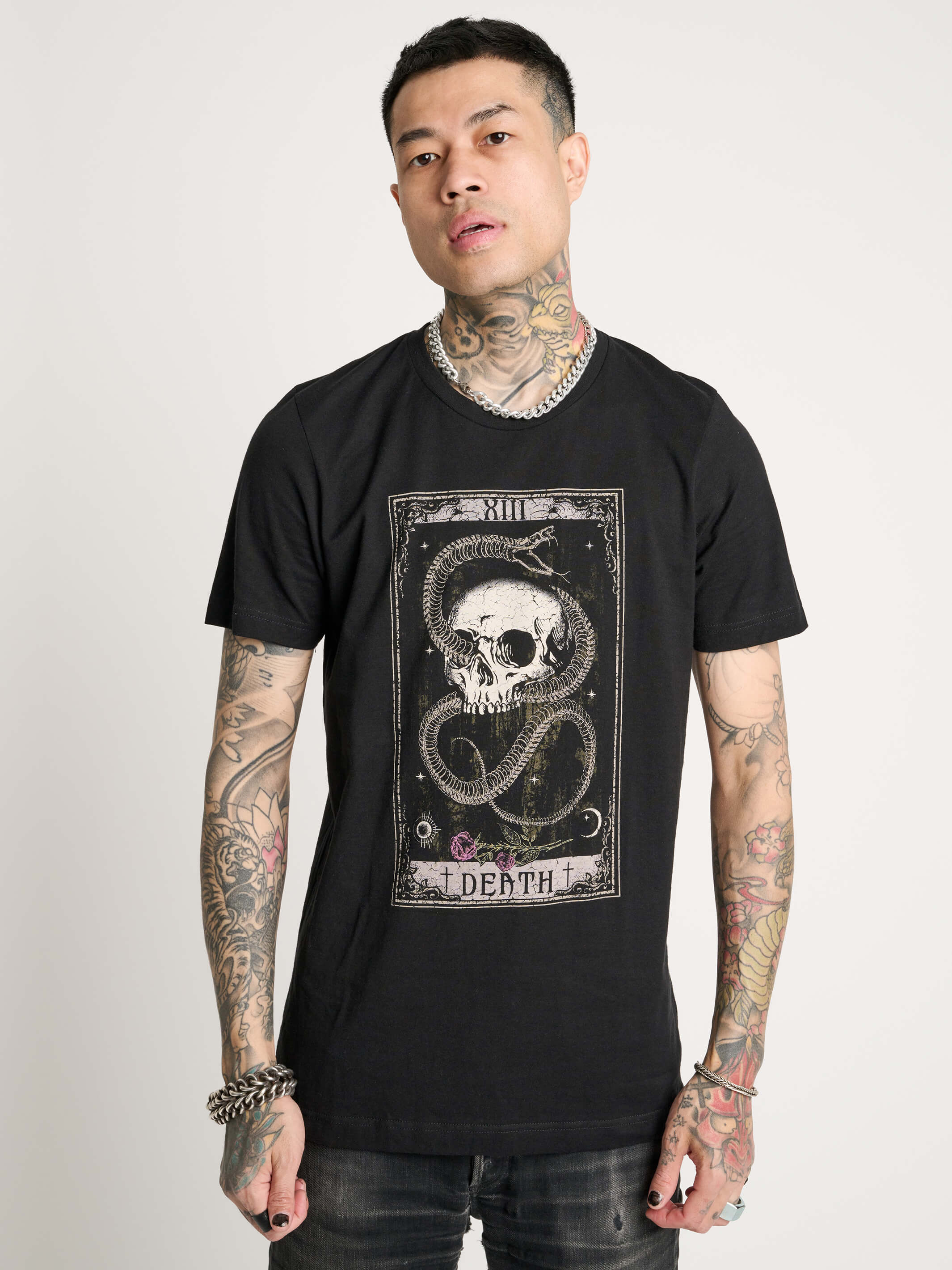 Snake & Skull Death Tarot T-shirt - Image 3